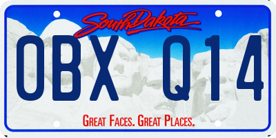 SD license plate 0BXQ14