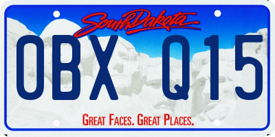 SD license plate 0BXQ15