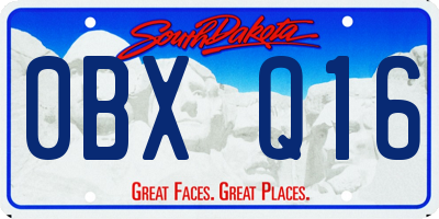 SD license plate 0BXQ16