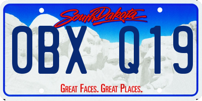 SD license plate 0BXQ19