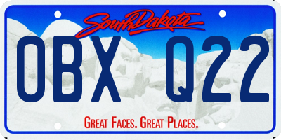 SD license plate 0BXQ22