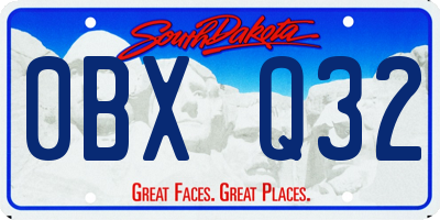SD license plate 0BXQ32