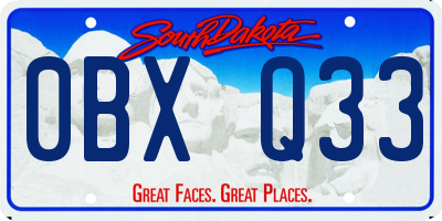 SD license plate 0BXQ33