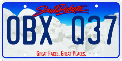 SD license plate 0BXQ37