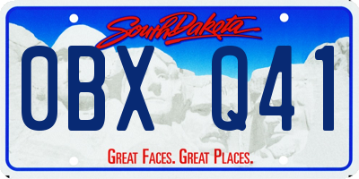 SD license plate 0BXQ41