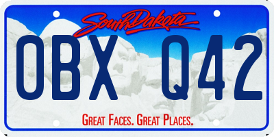 SD license plate 0BXQ42