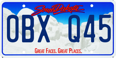 SD license plate 0BXQ45