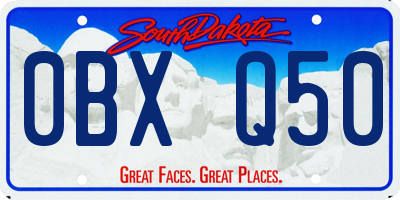 SD license plate 0BXQ50