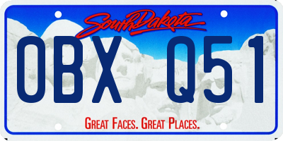 SD license plate 0BXQ51
