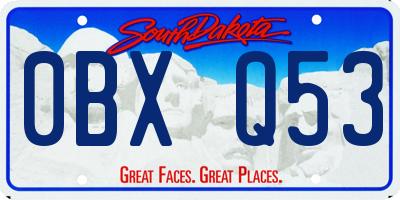 SD license plate 0BXQ53