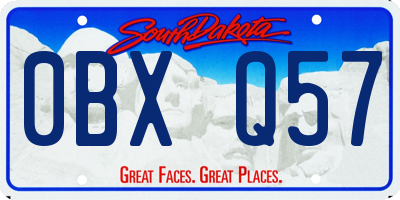 SD license plate 0BXQ57