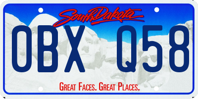 SD license plate 0BXQ58