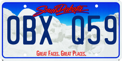 SD license plate 0BXQ59