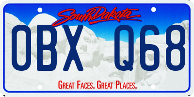 SD license plate 0BXQ68