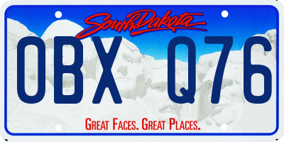SD license plate 0BXQ76
