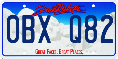 SD license plate 0BXQ82