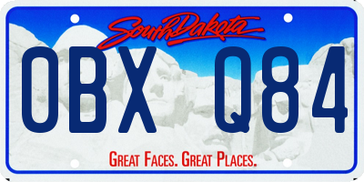 SD license plate 0BXQ84