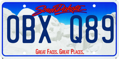 SD license plate 0BXQ89