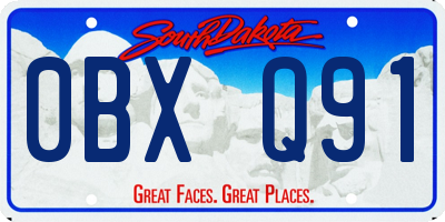SD license plate 0BXQ91