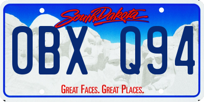 SD license plate 0BXQ94