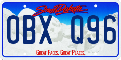 SD license plate 0BXQ96