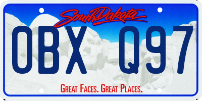 SD license plate 0BXQ97