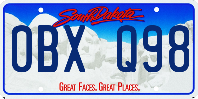 SD license plate 0BXQ98