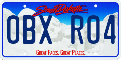 SD license plate 0BXR04
