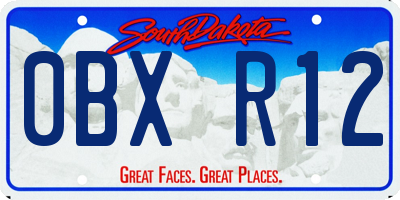 SD license plate 0BXR12