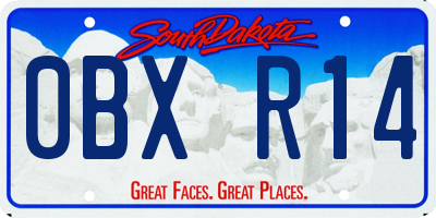 SD license plate 0BXR14
