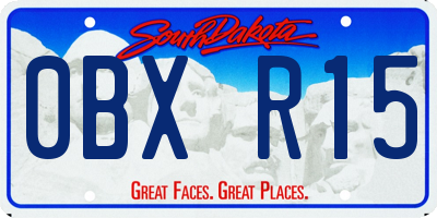 SD license plate 0BXR15