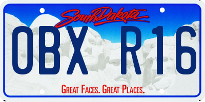 SD license plate 0BXR16