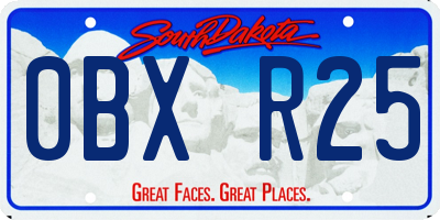 SD license plate 0BXR25