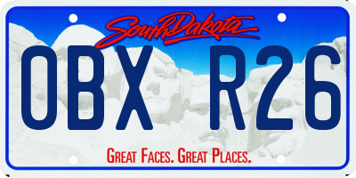 SD license plate 0BXR26