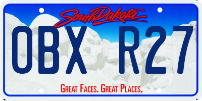 SD license plate 0BXR27