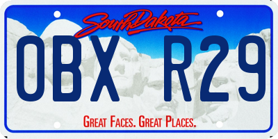 SD license plate 0BXR29