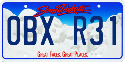 SD license plate 0BXR31