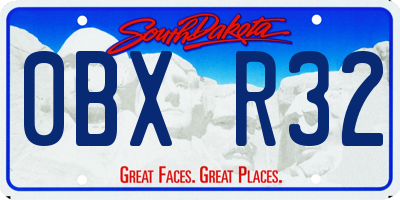 SD license plate 0BXR32
