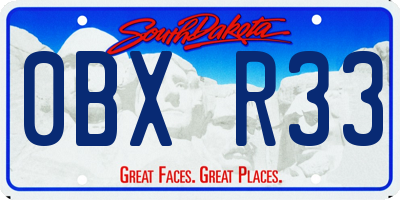 SD license plate 0BXR33
