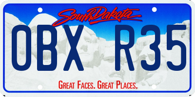 SD license plate 0BXR35