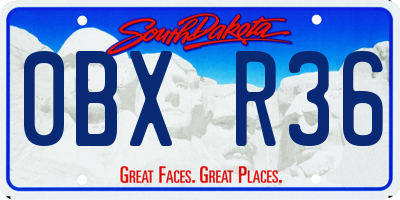 SD license plate 0BXR36