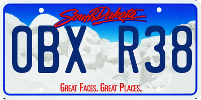 SD license plate 0BXR38