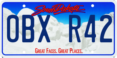 SD license plate 0BXR42
