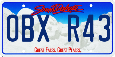 SD license plate 0BXR43