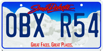 SD license plate 0BXR54