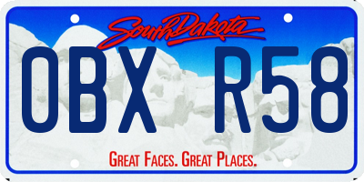 SD license plate 0BXR58