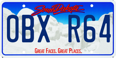 SD license plate 0BXR64