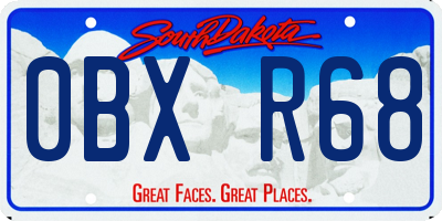 SD license plate 0BXR68