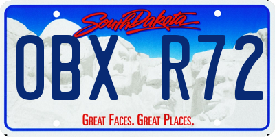 SD license plate 0BXR72