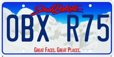 SD license plate 0BXR75